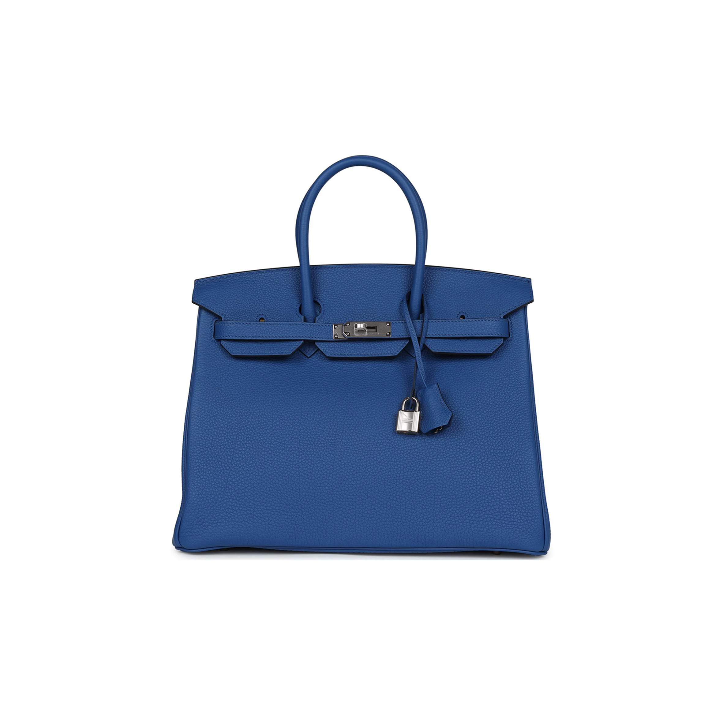 HERMÈS BIRKIN 35 BLEU ROYAL TOGO SILVER BUCKLE HARDWARE (35*28*18cm)